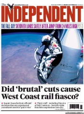 The Independent Newspaper Front Page (UK) for 15 October 2012