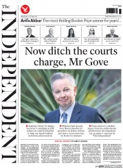 The Independent (UK) Newspaper Front Page for 15 October 2015