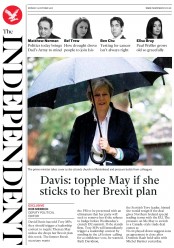 The Independent (UK) Newspaper Front Page for 15 October 2018