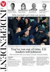 The Independent (UK) Newspaper Front Page for 15 October 2019