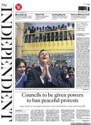 The Independent (UK) Newspaper Front Page for 15 November 2013