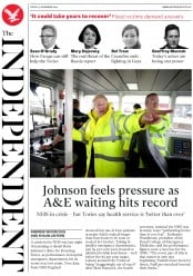 The Independent (UK) Newspaper Front Page for 15 November 2019