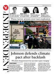 The Independent (UK) Newspaper Front Page for 15 November 2021