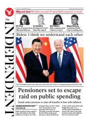 The Independent front page for 15 November 2022