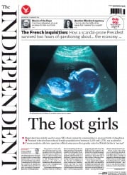 The Independent (UK) Newspaper Front Page for 15 January 2014