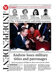 The Independent (UK) Newspaper Front Page for 15 January 2022