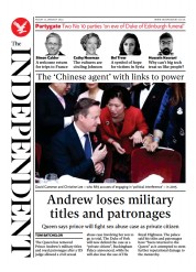 The Independent (UK) Newspaper Front Page for 15 January 2022