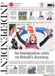 The Independent (UK) Newspaper Front Page for 15 February 2014