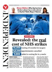 The Independent (UK) Newspaper Front Page for 15 February 2023