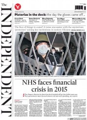 The Independent (UK) Newspaper Front Page for 15 April 2014