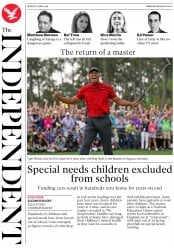 The Independent (UK) Newspaper Front Page for 15 April 2019