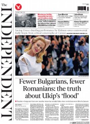 The Independent (UK) Newspaper Front Page for 15 May 2014