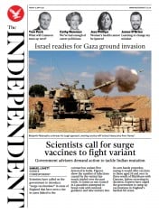 The Independent (UK) Newspaper Front Page for 15 May 2021