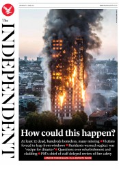 The Independent (UK) Newspaper Front Page for 15 June 2017