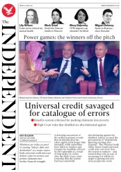 The Independent (UK) Newspaper Front Page for 15 June 2018