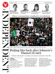 The Independent (UK) Newspaper Front Page for 15 July 2020