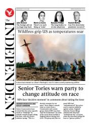 The Independent (UK) Newspaper Front Page for 15 July 2021