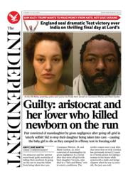 The Independent front page for 15 July 2025
