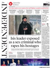 The Independent (UK) Newspaper Front Page for 15 August 2015