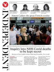 The Independent (UK) Newspaper Front Page for 15 August 2020