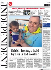 The Independent Newspaper Front Page (UK) for 15 September 2014
