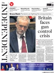 The Independent (UK) Newspaper Front Page for 15 September 2015