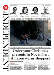 The Independent (UK) Newspaper Front Page for 16 October 2021