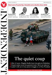 The Independent (UK) Newspaper Front Page for 16 November 2017