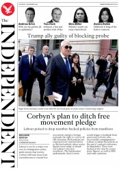 The Independent (UK) Newspaper Front Page for 16 November 2019
