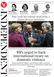The Independent (UK) Newspaper Front Page for 16 December 2016