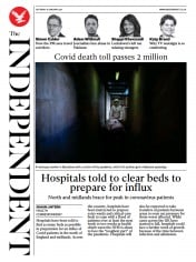 The Independent (UK) Newspaper Front Page for 16 January 2021