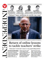 The Independent (UK) Newspaper Front Page for 16 January 2023