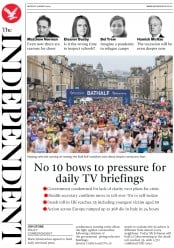 The Independent (UK) Newspaper Front Page for 16 March 2020