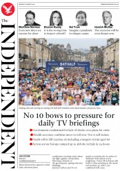 The Independent (UK) Newspaper Front Page for 16 March 2020