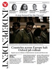 The Independent (UK) Newspaper Front Page for 16 March 2021