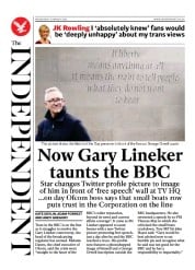 The Independent front page for 16 March 2023