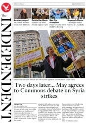 The Independent (UK) Newspaper Front Page for 16 April 2018