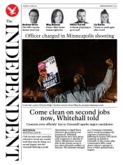 The Independent (UK) Newspaper Front Page for 16 April 2021