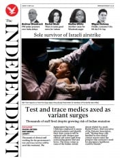 The Independent (UK) Newspaper Front Page for 16 May 2021