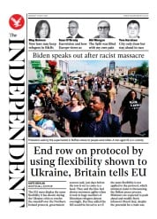 The Independent front page for 16 May 2022