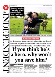 The Independent front page for 16 May 2023