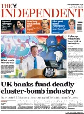 The Independent Newspaper Front Page (UK) for 16 August 2011