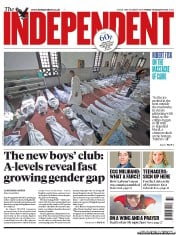 The Independent (UK) Newspaper Front Page for 16 August 2013