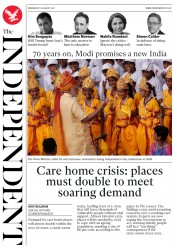The Independent (UK) Newspaper Front Page for 16 August 2017