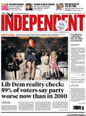 The Independent Newspaper Front Page (UK) for 16 September 2013