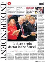 The Independent (UK) Newspaper Front Page for 16 September 2015