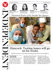 The Independent (UK) Newspaper Front Page for 16 September 2020