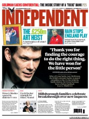 The Independent Newspaper Front Page (UK) for 17 October 2012