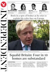 The Independent (UK) Newspaper Front Page for 17 October 2016