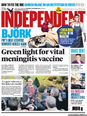 The Independent (UK) Newspaper Front Page for 17 November 2012